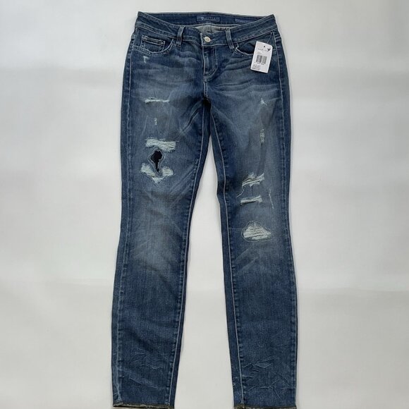 Guess Women’s Kate Skinny Low Rise Jeans Distressed Size 27 - Picture 1 of 14